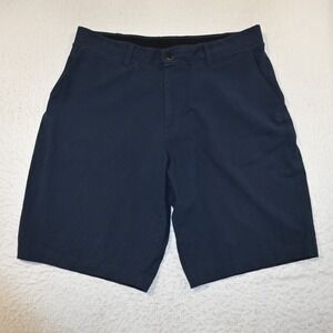 Hylete Golf Shorts Blue Performance Stretch Flat Front Mens Size 36 x 11"